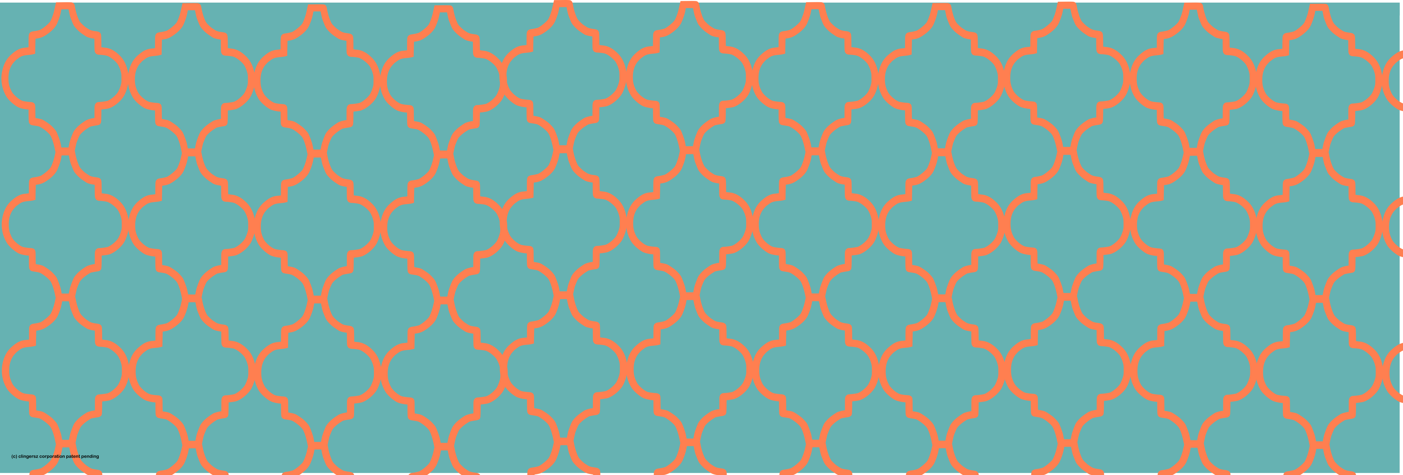 Arabesque coral and teal