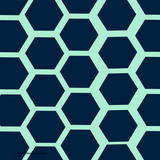 Hexagon sailor blue and mint 20x20